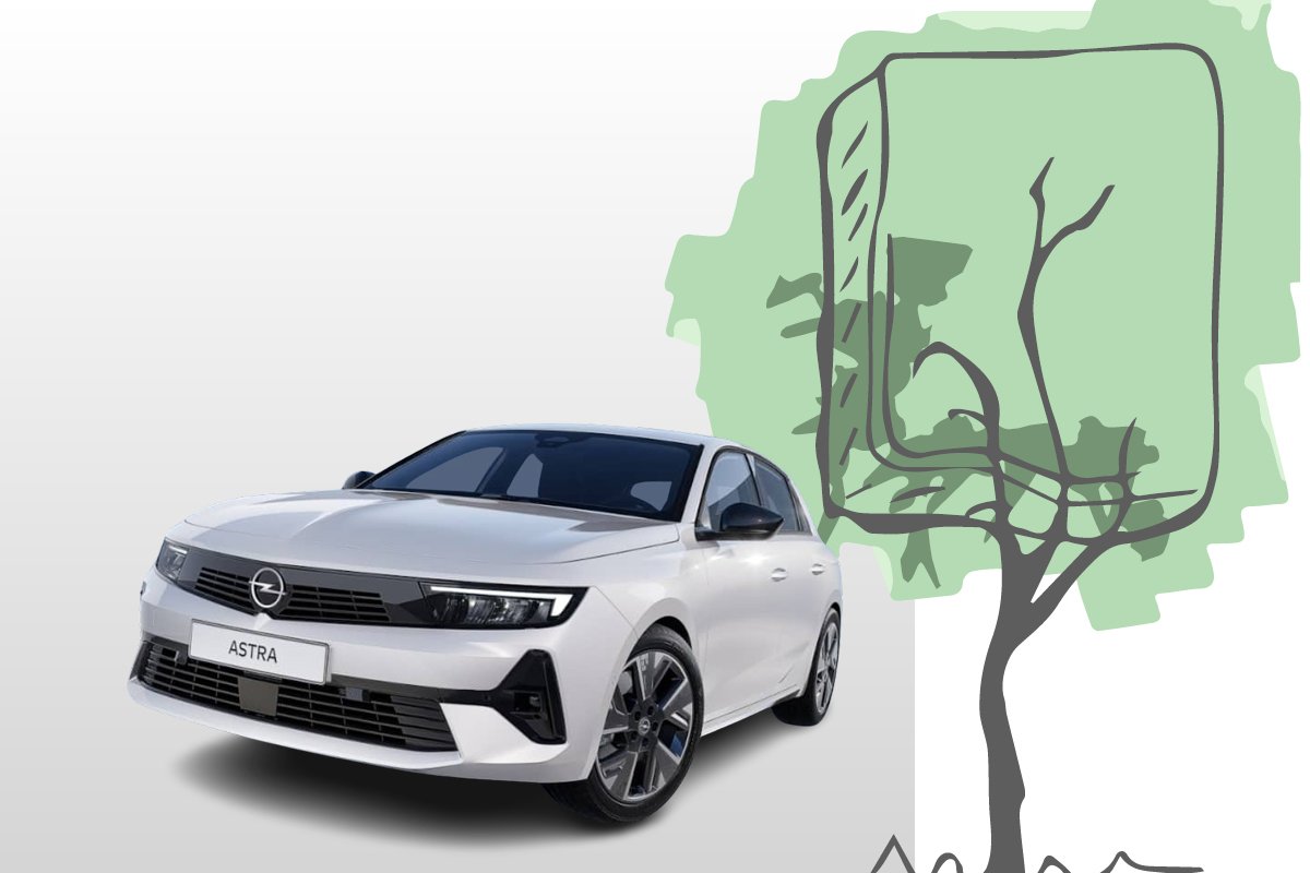 zu sehen ist ein weißer Opel Astra E