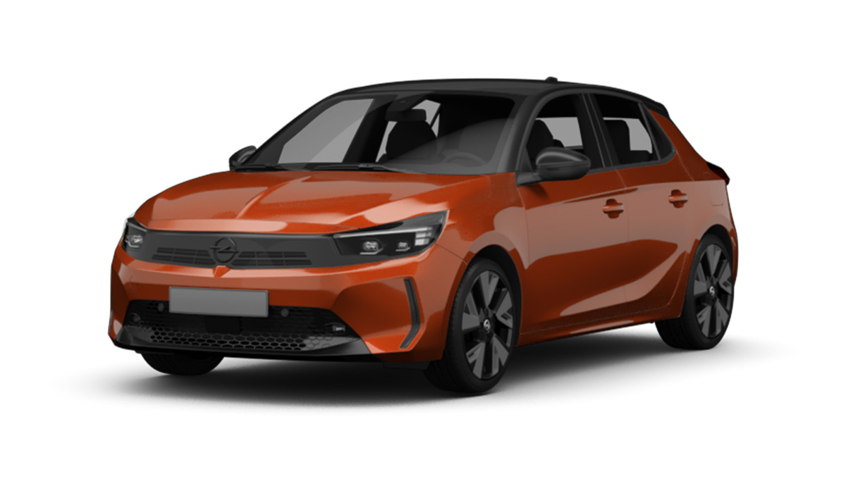 zu sehen ist ein orangener Opel Corsa